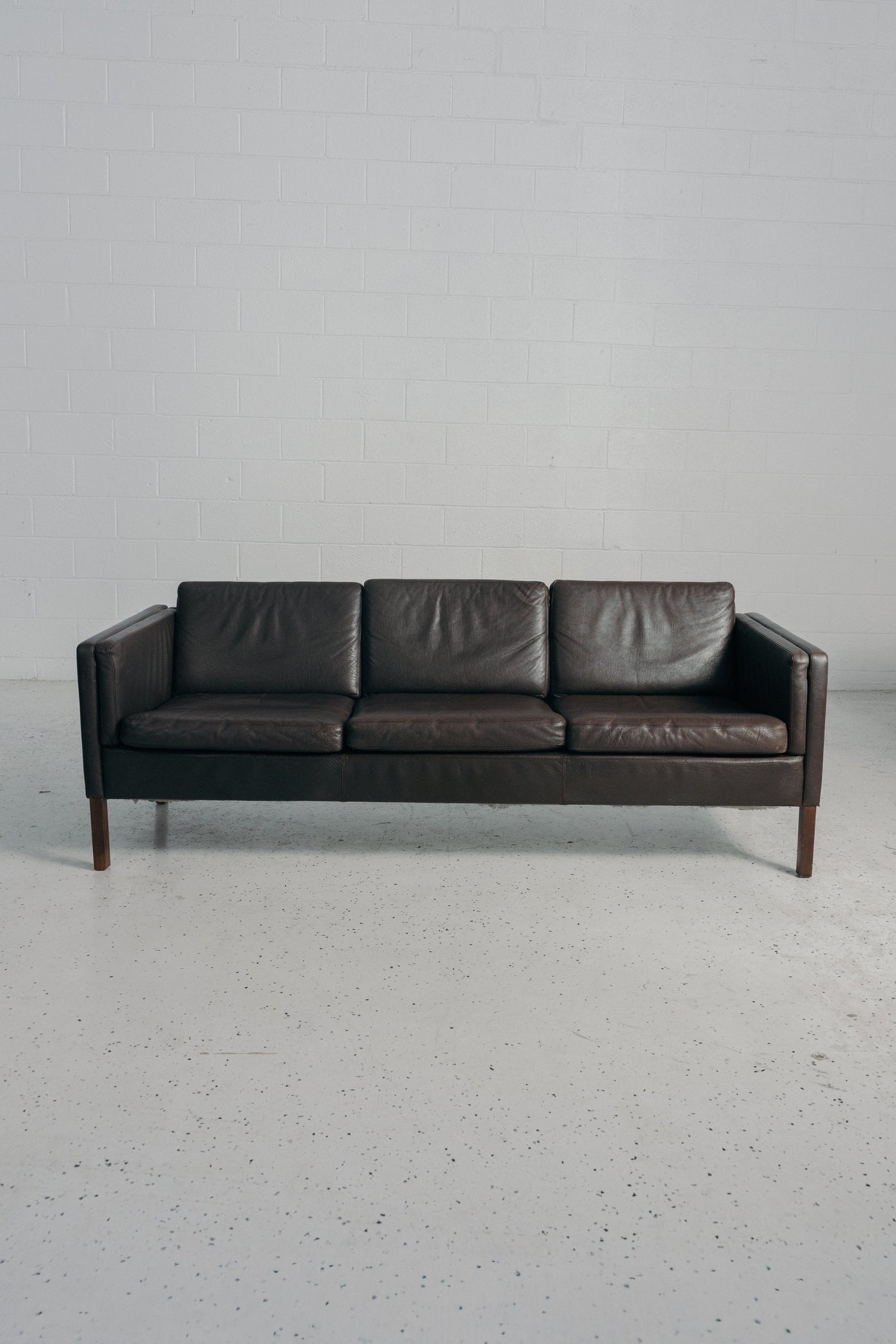 Dark Brown 3-Seater Leather Sofa