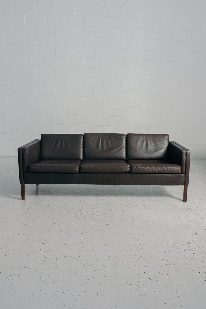 Dark Brown 3-Seater Leather Sofa
