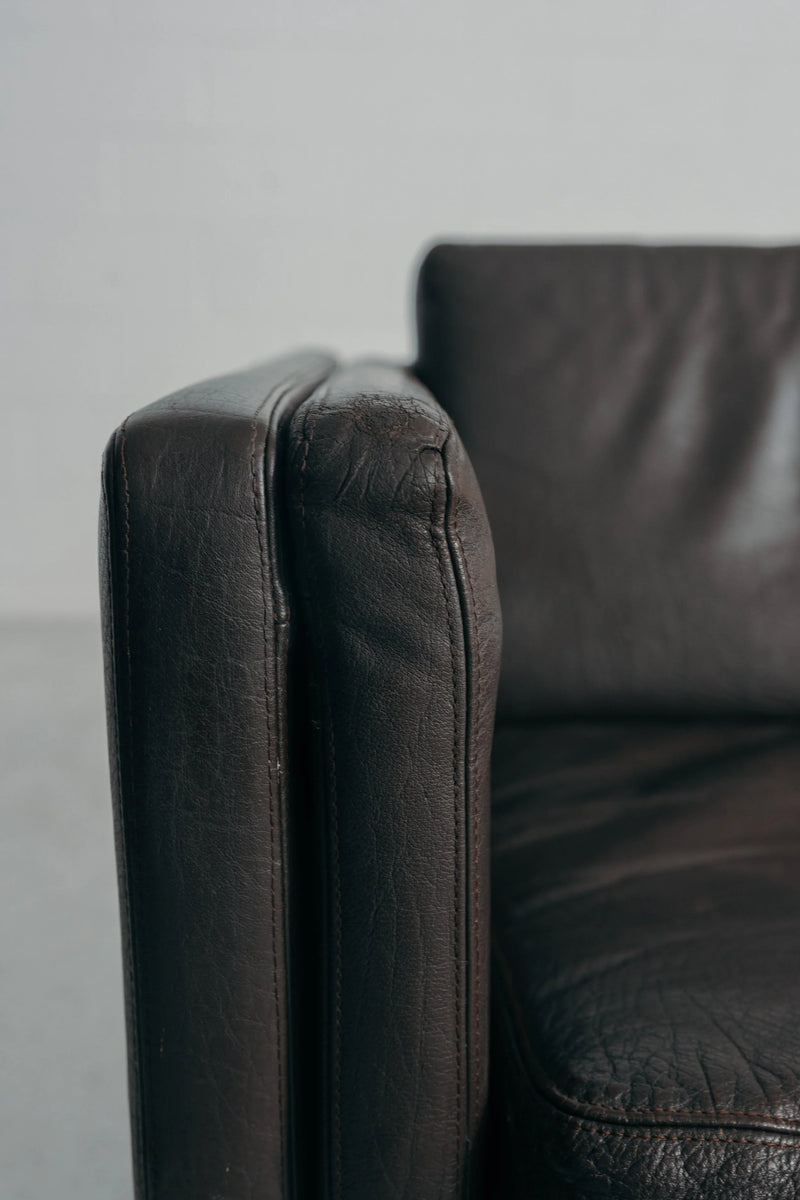 Dark Brown 3-Seater Leather Sofa