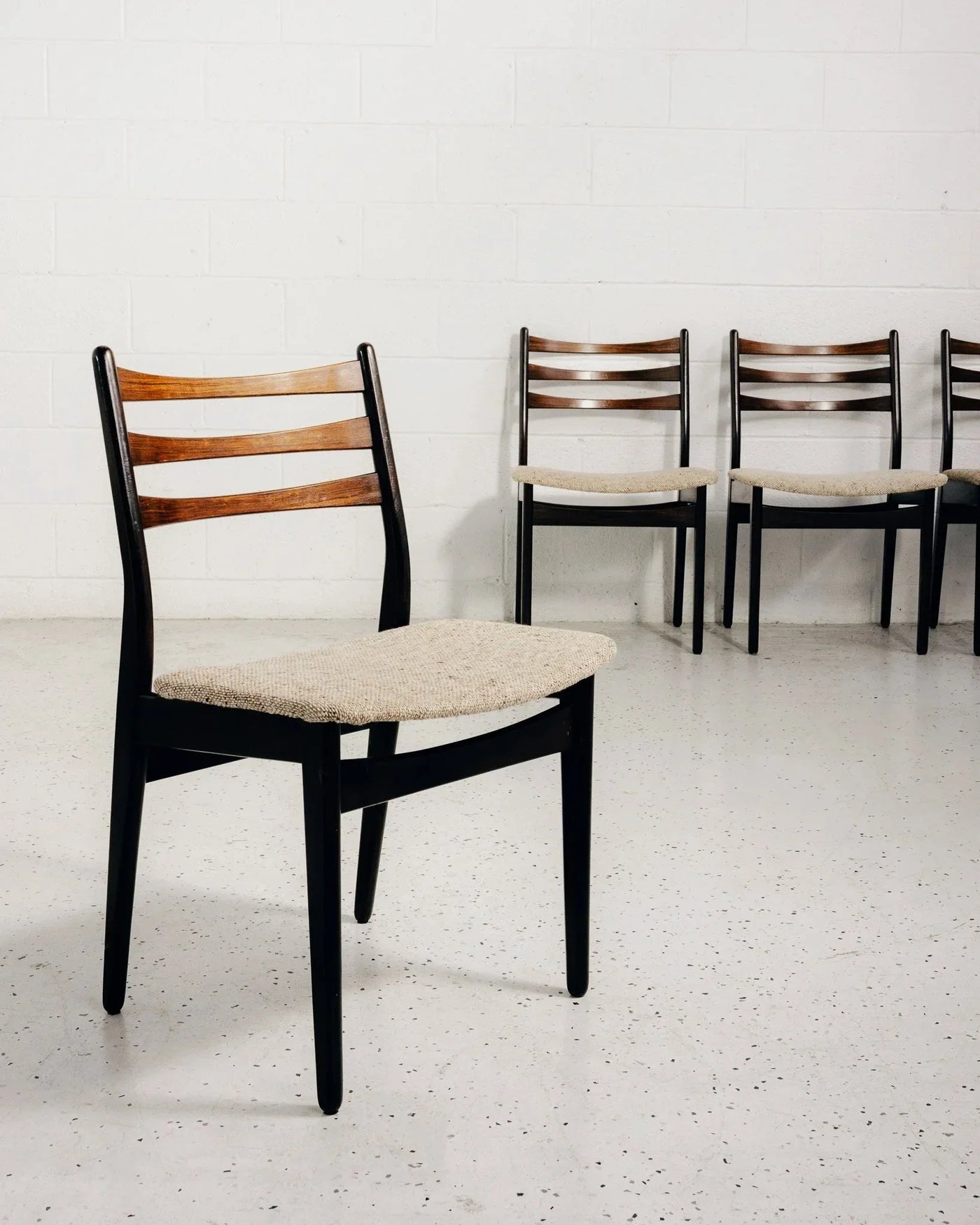 Set of 6 Ladderback Rosewood Dining Chairs
