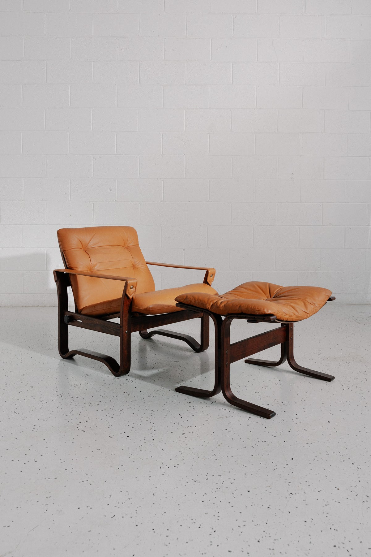 Norwegian Reclining Armchair with Footstool