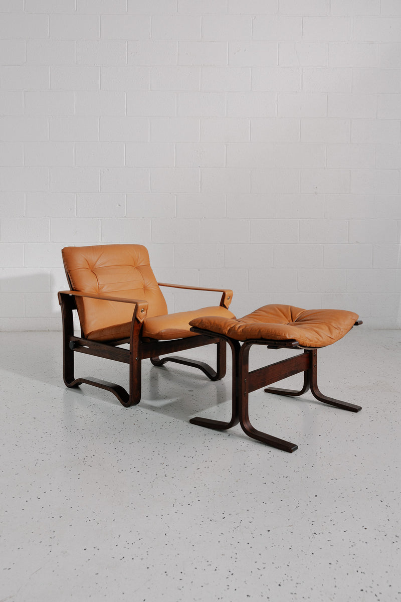 Norwegian Reclining Armchair with Footstool