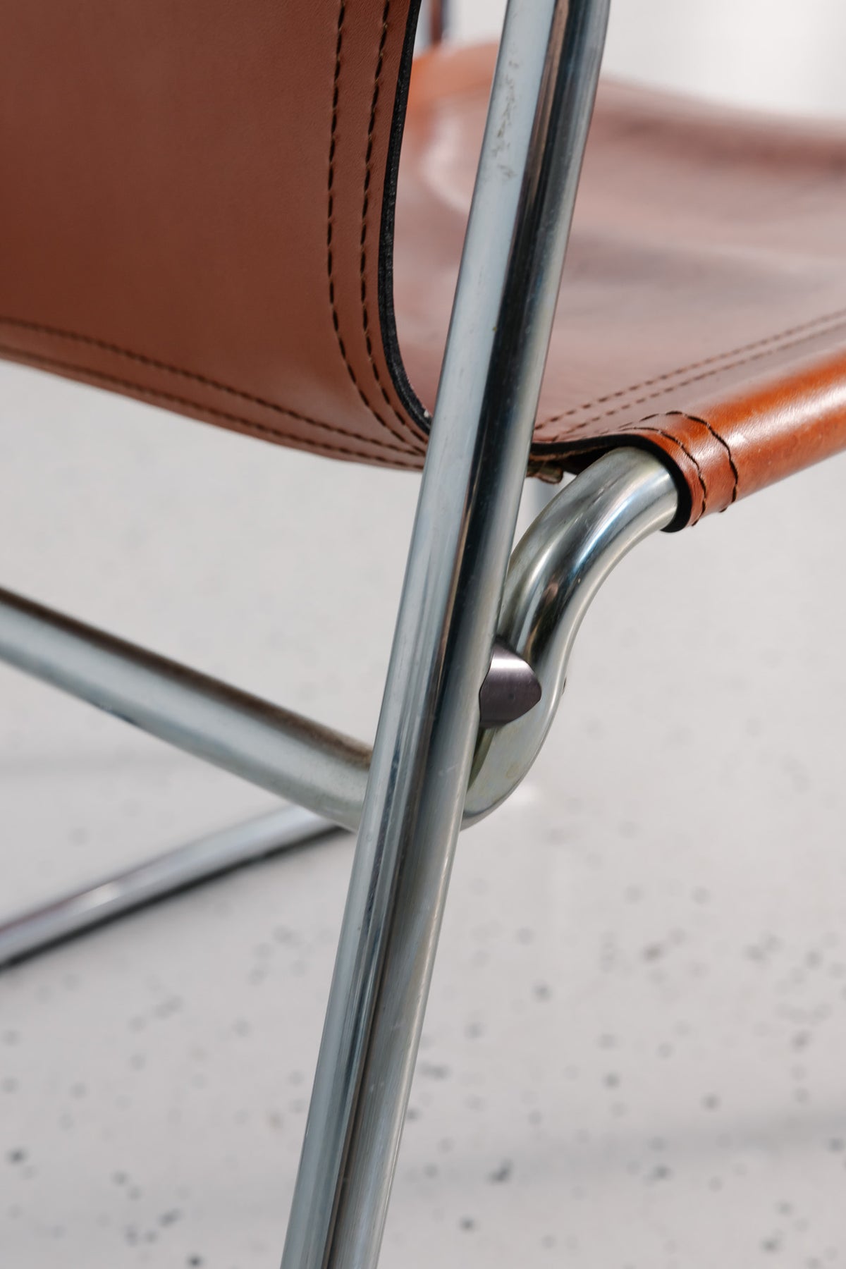 Italian Leather Saddle Chair