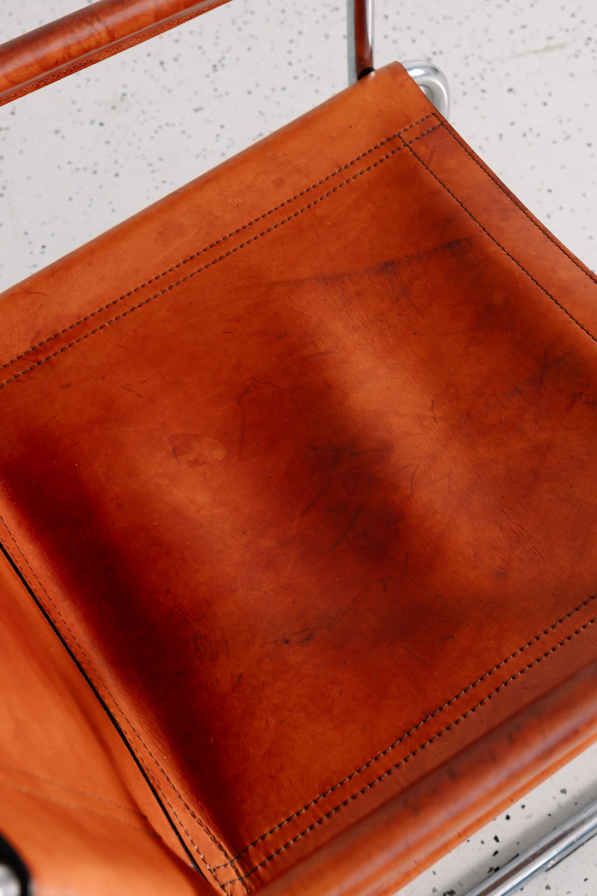 Italian Leather Saddle Chair
