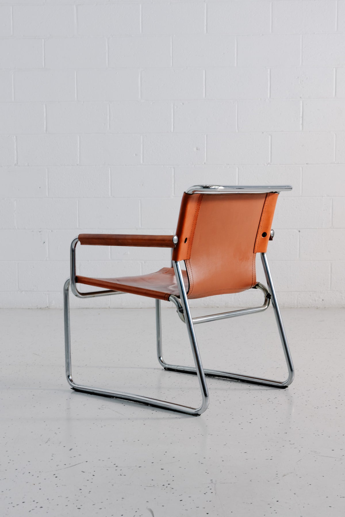 Italian Leather Saddle Chair
