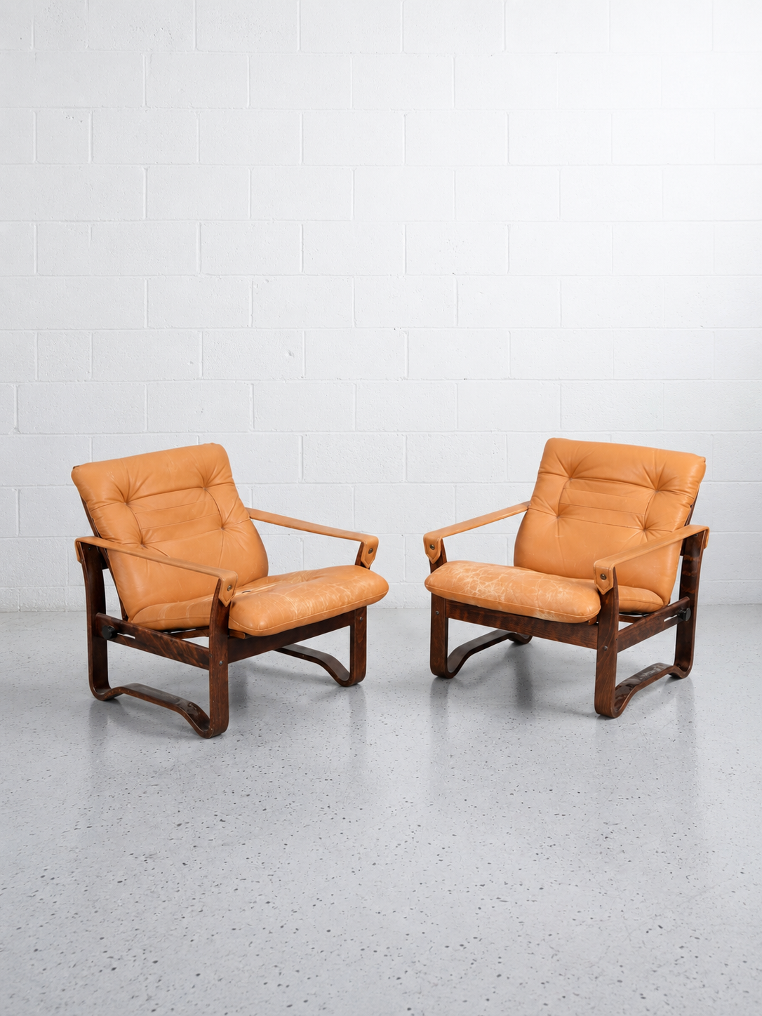 Pair of Norwegian Reclining Armchairs