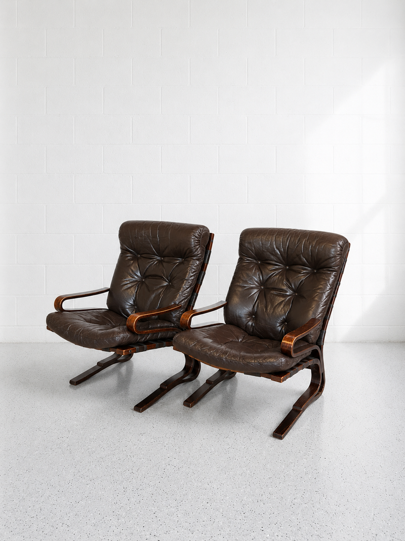 Pair of High-back Einar Hove ‘Skyline’ Lounge Chairs