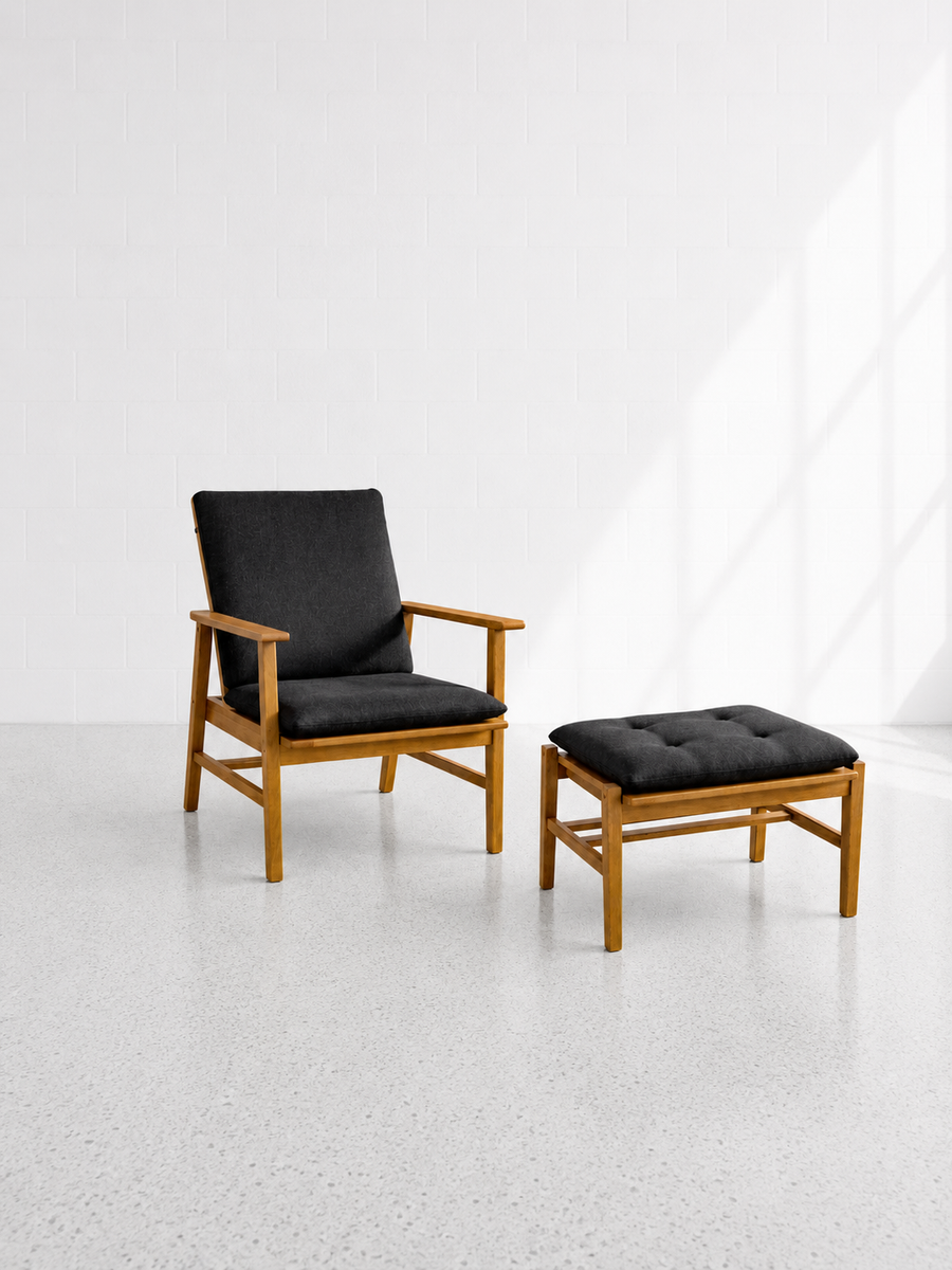 Børge Mogensen oak armchair & footstool