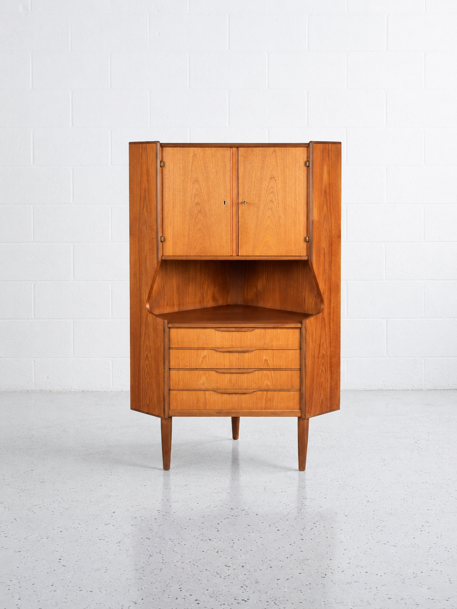 Teak Corner Cabinet