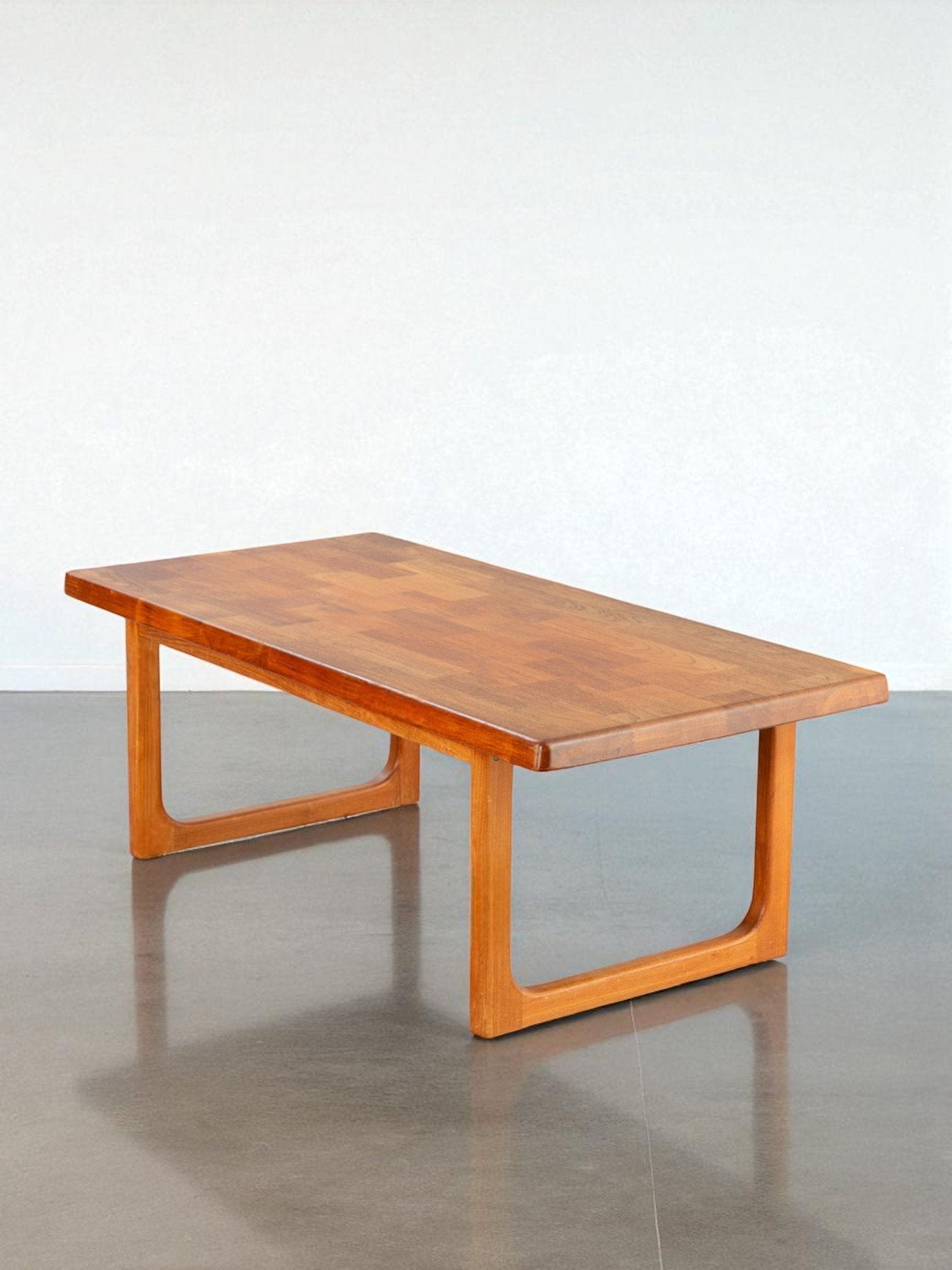 Solid Teak Sleigh-Base Coffee Table