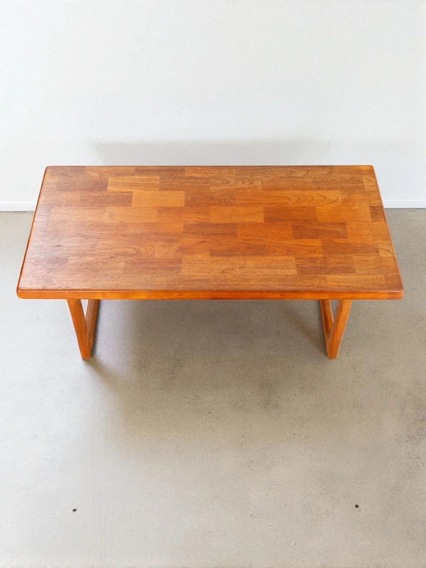 Solid Teak Sleigh-Base Coffee Table