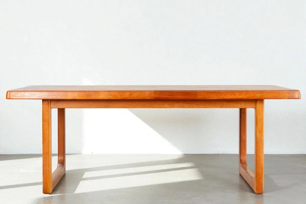 Solid Teak Sleigh-Base Coffee Table