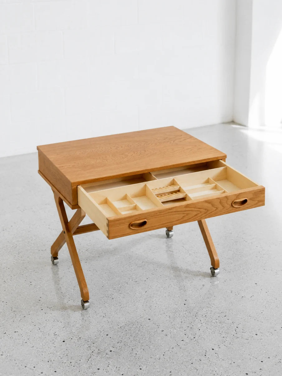 Pair of Danish Oak Sewing Tables