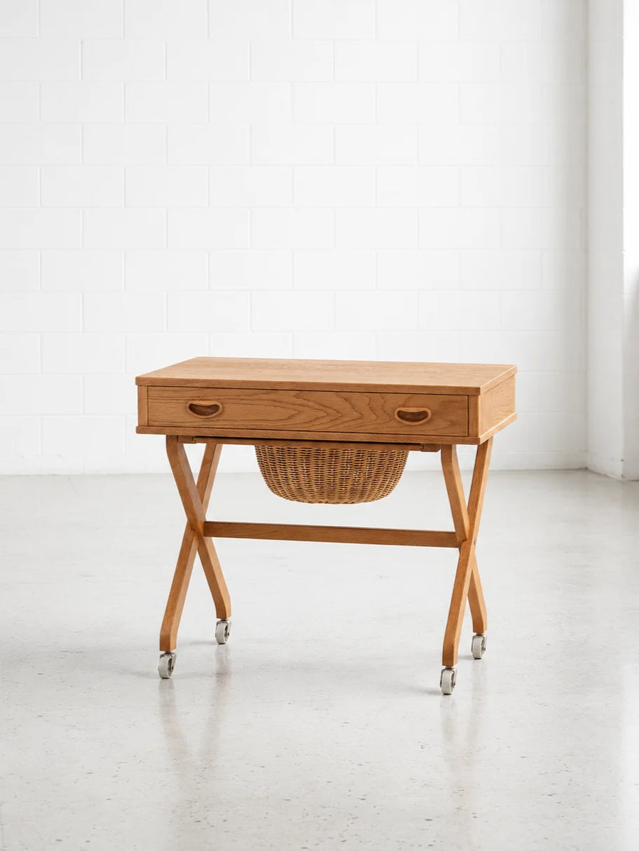 Pair of Danish Oak Sewing Tables